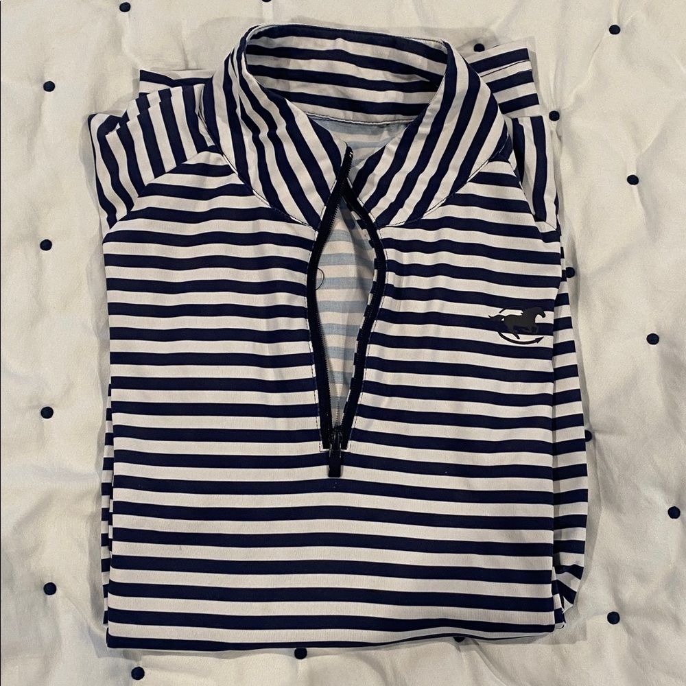 Navy Striped Women's Top